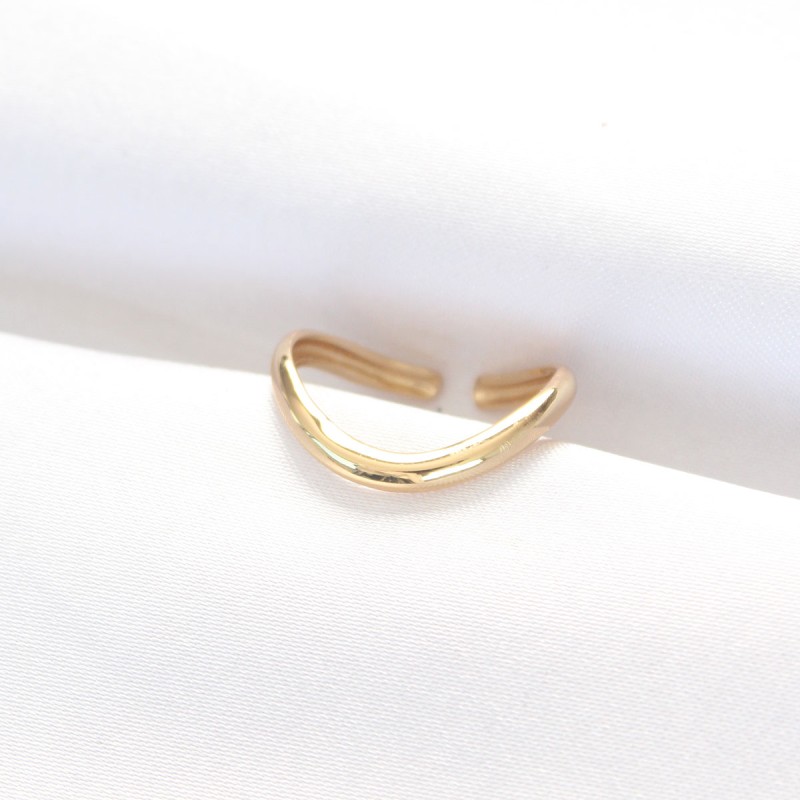 Yassı Gold Renk Ayarlanabilir Yüzük