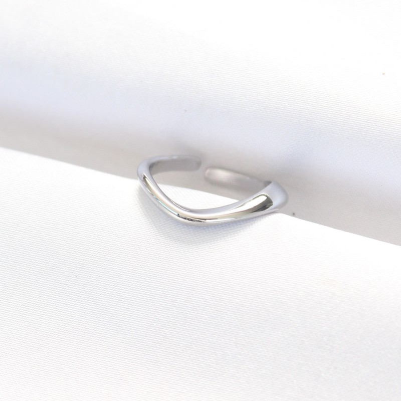 Yassı Silver Renk Ayarlanabilir Yüzük