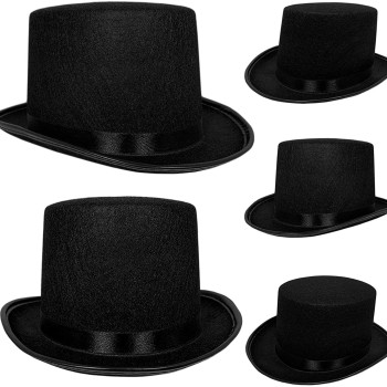 Yetişkin Boy Siyah Renk Keçe Sihirbaz Fötr Şapka