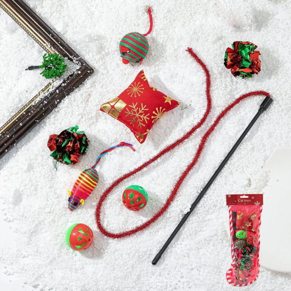 Yılbaşı Konseptli Kedi Oyuncak Seti 