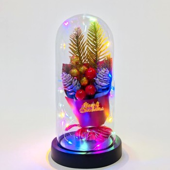 Yılbaşı Temalı Işıklı Dekoratif Cam Fanus - Model 3