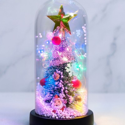 Yılbaşı Temalı Işıklı Dekoratif Cam Fanus - Model 4