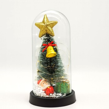 Yılbaşı Temalı Işıklı Dekoratif Cam Fanus - Model 6