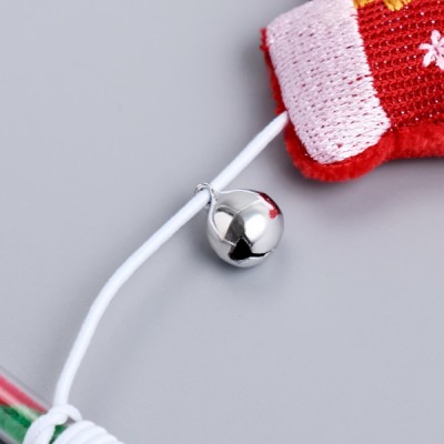 Yılbaşı Temalı Zilli Kedi Oyun Oltası 