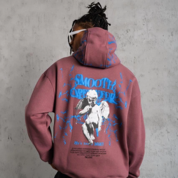 Yıldırım Baskılı Kapşonlu Sweat - Gül Kurusu