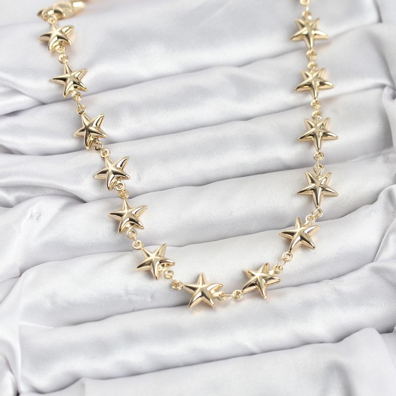 Yıldız Model Pirinç Gold Renk Kadın Kolye