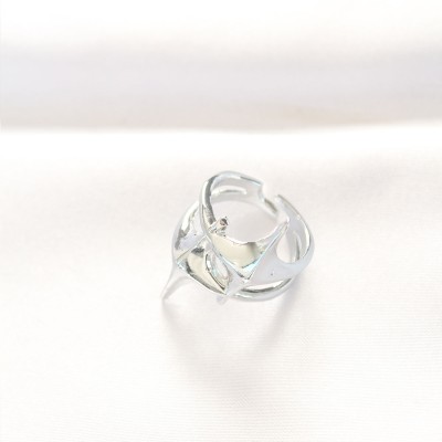 Yıldız Model Silver Renk Ayarlanabilir Yüzük