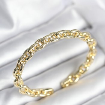 Zincir Model Gold Renk Pirinç Kadın Bileklik